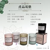 JC-03 彩色玻璃香薰蠟燭 英國梨與小蒼蘭