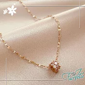 【伊飾童話】閃耀的環＊水鑽玫瑰金簡約項鍊