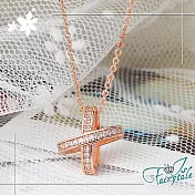 【伊飾童話】致命焦點＊交叉字母玫瑰金水鑽項鍊