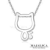 Majalica純銀項鍊可愛貓咪S925純銀吊墜女短項鏈生日聖誕節交換禮物推薦單個價格PN8175 45cm 鍊長約45CM
