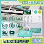 日本COGIT-冷氣空調專用神奇BIO雙效升級消臭貼片防黴除濕盒1入/盒(珪藻土吸濕去味,空氣清淨盒,防潮除臭乾燥劑,分離式/窗型冷氣通用)