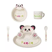 coeco竹纖維動物造型兒童餐具五件組-貓熊