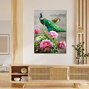 【御畫房】孔雀富貴 國家一級畫師手繪油畫60×90cm VF-111 (客製商品)