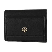 TORY BURCH 防刮皮革三折零錢袋短夾-黑