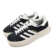 adidas 休閒鞋 Gazelle Bold W 女鞋 黑 白 厚底 增高 拼接 麂皮 三葉草 愛迪達 HQ6912