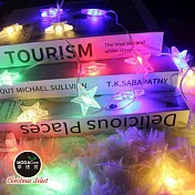 摩達客-50燈LED皮線燈串(USB充電/五角星星-彩光)5M-遙控器