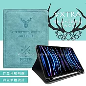 二代筆槽版 VXTRA 2022 iPad Pro 11吋 第4代 北歐鹿紋平板皮套 保護套 (蒂芬藍綠)