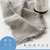 【日本愛媛 KONTEX】SWELL 質感流蘇鬆餅紋浴巾 共2色- (斜紋棕) | 鈴木太太公司貨