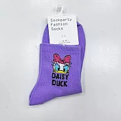 【Wonderland】ins風卡通圖騰短襪(5色) FREE 紫色