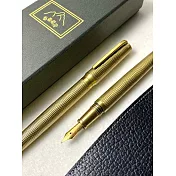 3952老山羊-西拉雅 復古風古黃銅 鍍金鋼尖鋼筆-吶喊波浪紋 -吶喊波浪紋