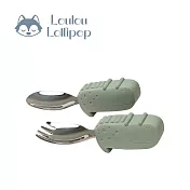 Loulou Lollipop 動物造型 304不鏽鋼學習訓練叉匙組 -  微笑鱷魚