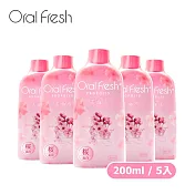 OralFresh歐樂芬-櫻花蜜桃香氛美齒液200ml*5入(有效期限至2024/08/23)