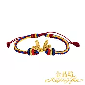 【金品坊】黃金聖誕節一鹿有你金珠手繩 0.03錢±0.01(3色可選)  迷霧紅配藍