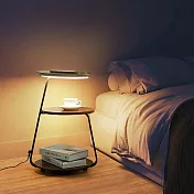 【H&R 安室家】若瓦邊几LED落地燈/三層置物空間/手機無線充電(ZA0250)