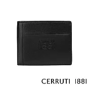 【Cerruti 1881】限量2折 義大利頂級小牛皮8卡短夾 全新專櫃展示品(黑色 CEPU05716M)