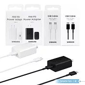 Samsung三星 原廠公司貨 15W快充頭T1510 + 3A,1.8m 雙Type-C線DX310 (盒裝)  黑色