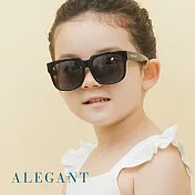 【ALEGANT】童趣生活星芒黑兒童專用輕量彈性太陽眼鏡/UV400方框偏光墨鏡