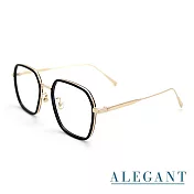 【ALEGANT】韓流復古釉光金溫莎圈橢圓光學框UV400濾藍光眼鏡