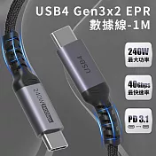 Coaxial USB4 數據線 Gen3x2 40Gbps EPR 240W PD3.1 高速傳輸 (1M)