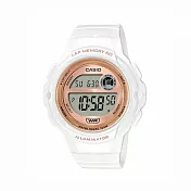 CASIO卡西歐 LWS-1200H LED運動休閒紀錄跑步簡約電子數字女手錶 -玫白7A2