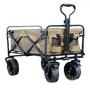 【JP嚴選-捷仕特】戶外摺疊多功能8吋露營拉車(附收納袋+桌板) 沙漠鷹