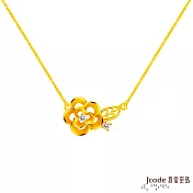 J’code真愛密碼金飾 閃鑽山茶花黃金項鍊