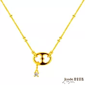 J’code真愛密碼金飾 愛心豬鼻硬金項鍊