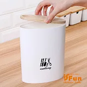 【iSFun】餐廚收納＊橢圓木蓋瀝水磨刀剪刀菜刀架  白