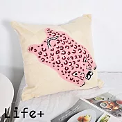 Life+ 動物藝術立體刺繡抱枕/繡花靠墊/靠枕-6款任選 豹你幸福