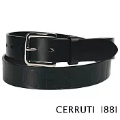【Cerruti 1881】限量3折 義大利頂級小牛皮皮帶 全新專櫃展示品 CECU06064M(黑色 附送禮提袋)