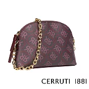 【Cerruti 1881】限量2折 義大利頂級皮革肩背包 全新專櫃展示品(酒紅色 CEBA05780P)