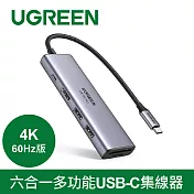 綠聯 六合一多功能USB-C集線器 4K 60Hz版