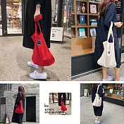 【韓國創意品牌 invite.L】肩背手提包 輕便百搭 休閒文青風 帆布包 手提包 肩揹包 購物袋 俐落簡單 正品空運 Navy