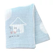 My Home 日本四重彈力紗浴巾- 嬰兒藍