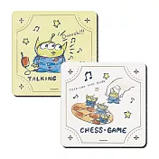 【Disney 迪士尼】軟式珪藻土吸水杯墊 復古風 杯墊 珪藻土 (2入/組) (10*10*0.5cm) Oooooh三眼怪