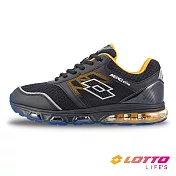 【LOTTO 義大利】男 AERO elite 頂級避震跑鞋- 26cm 黑/銘黃