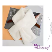 【Decoy】典雅兔毛＊加厚交叉固定保暖圍巾  白