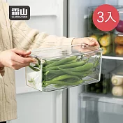 【日本霜山】冰箱蔬果生鮮收納盒(附蓋)-3入