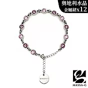 MASSA-G【Glary閃耀】金屬鍺錠白鋼水晶手鍊(12個金屬鍺) 粉紅