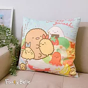 義大利Fancy Belle 麂皮靠墊 45x45cm 角落生物-炸物拼盤