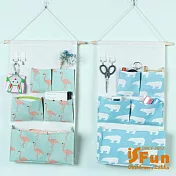 【iSFun】湖水丹頂鶴*加大掛勾印花5格掛袋