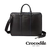 【Crocodile】鱷魚皮件 Titan 2系列 商務公事包 手提包 真皮包包推薦-0104-10502-黑色-新品上市 黑色