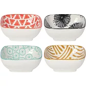 《NOW》方形瓷製醬料碟4入 | 醬碟 醬油碟 小碟子 小菜碟 - 四季9cm