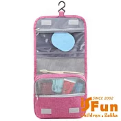 【iSFun】旅行專用＊都會牛津可掛摺疊盥洗包  紅