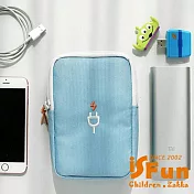 【iSFun】3C收納＊充電鋪棉防撞手機相機收納包  藍