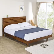 《Homelike》米雪附插座漂浮床組-雙人5尺(胡桃色) 實木床 雙人床 5尺床