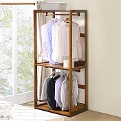 Homelike 喜家居雙吊開放實木衣櫃-胡桃色(2259)