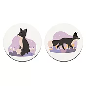 軟式珪藻土吸水杯墊 小狐狸系列 杯墊 珪藻土杯墊 (2入/組)(10*10*0.5cm) 寂靜-圓