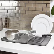 《Umbra》Udry吸水墊+碗盤瀝水架 | 餐具 碗盤收納架 流理臺架 - 昏灰50.8cm