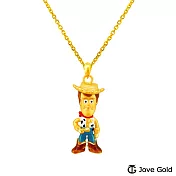 Disney迪士尼系列金飾 立體黃金墜子-胡迪款 送玫瑰鋼項鍊